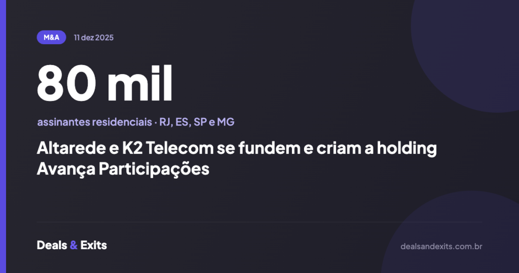 Altarede e K2 Telecom se fundem e criam a holding Avança Participações