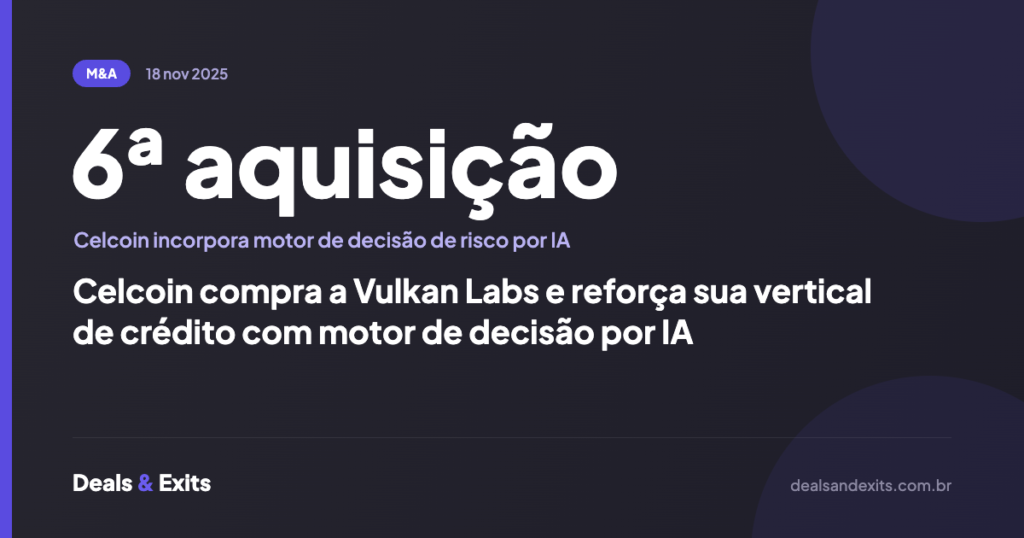 Celcoin compra a Vulkan Labs e reforça sua vertical de crédito com motor de decisão por IA