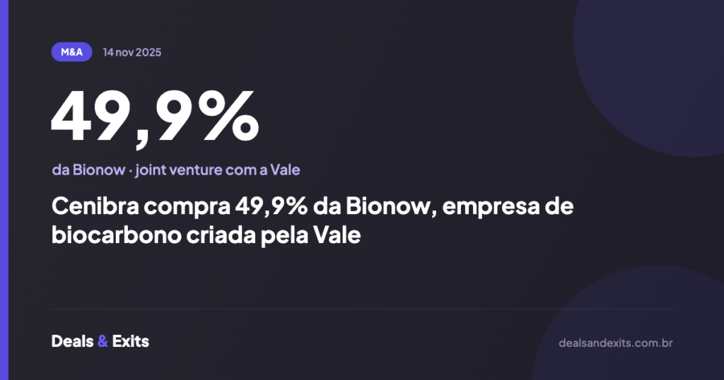 Cenibra compra 49,9% da Bionow, empresa de biocarbono criada pela Vale