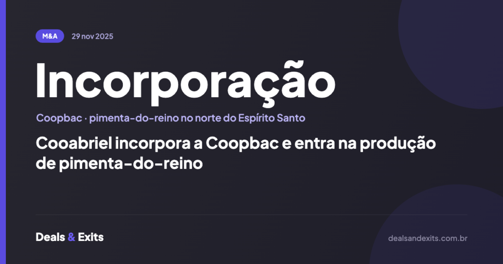 Cooabriel incorpora a Coopbac e entra na produção de pimenta-do-reino