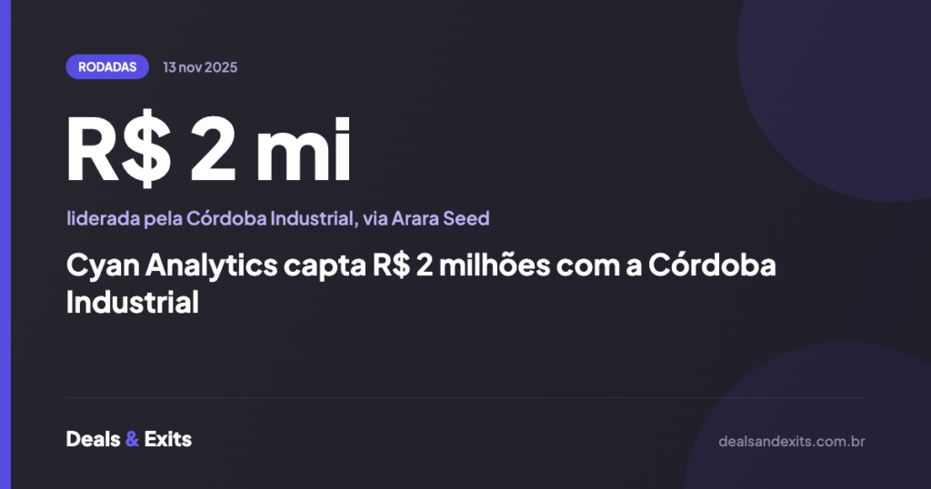 Cyan Analytics capta R$ 2 milhões com a Córdoba Industrial