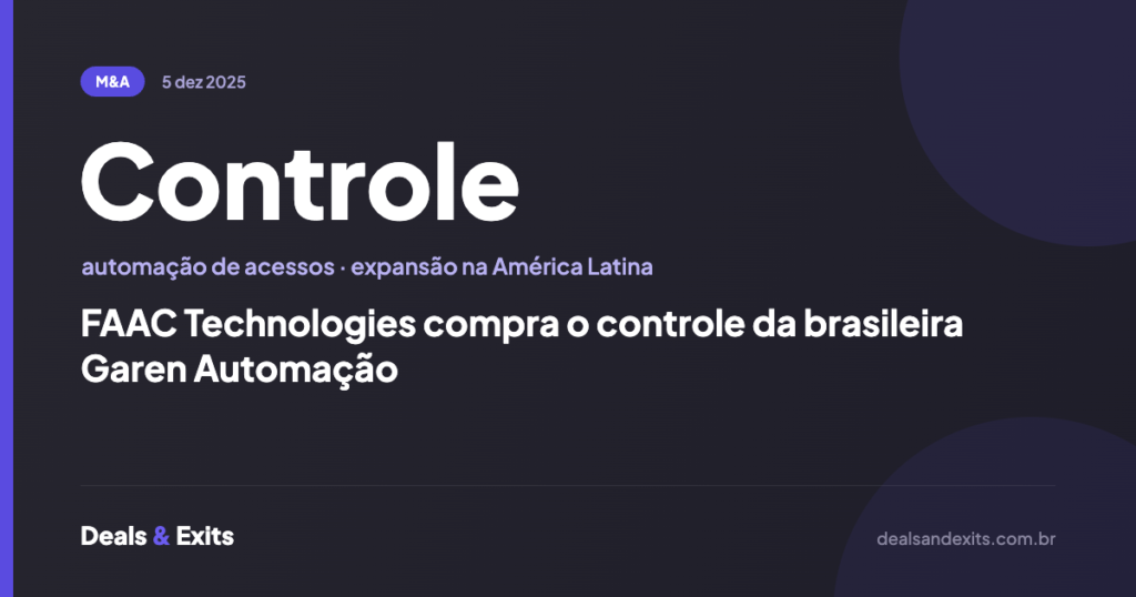 FAAC Technologies compra o controle da brasileira Garen Automação