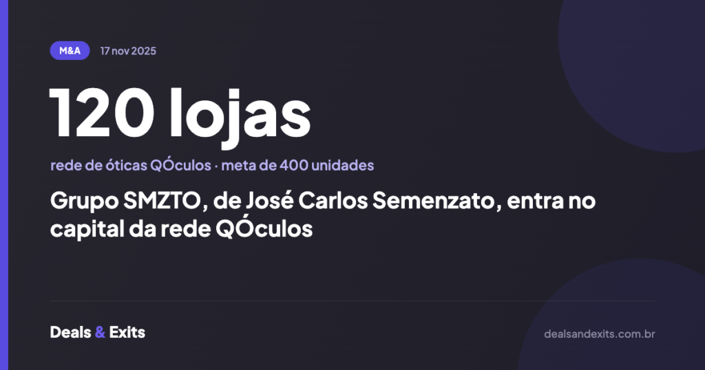 Grupo SMZTO, de José Carlos Semenzato, entra no capital da rede QÓculos