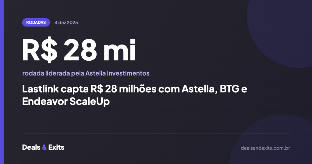 Lastlink capta R$ 28 milhões com Astella, BTG e Endeavor ScaleUp