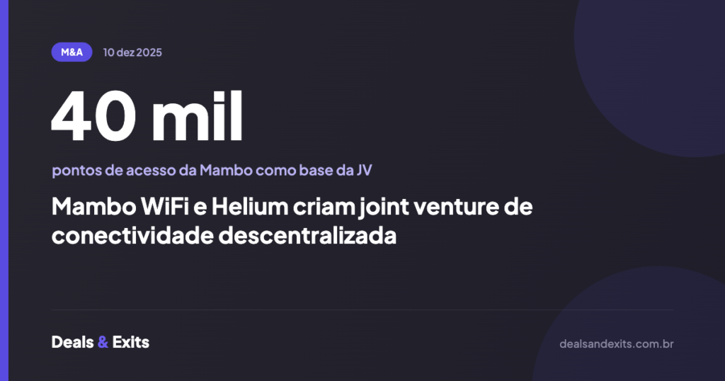 Mambo WiFi e Helium criam joint venture de conectividade descentralizada
