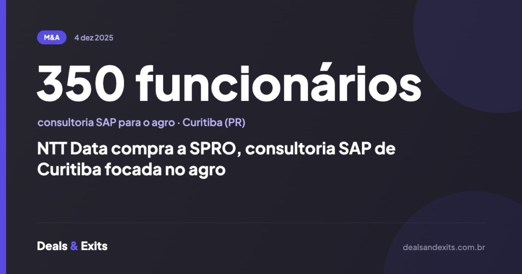 NTT Data compra a SPRO, consultoria SAP de Curitiba focada no agro