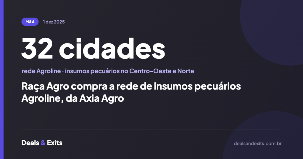 Raça Agro compra a rede de insumos pecuários Agroline, da Axia Agro
