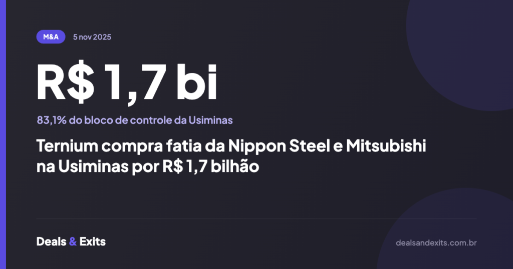 Ternium compra fatia da Nippon Steel e Mitsubishi na Usiminas por R$ 1,7 bilhão