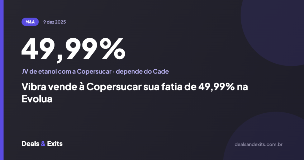 Vibra vende à Copersucar sua fatia de 49,99% na Evolua
