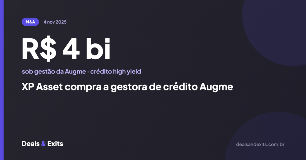 XP Asset compra a gestora de crédito Augme